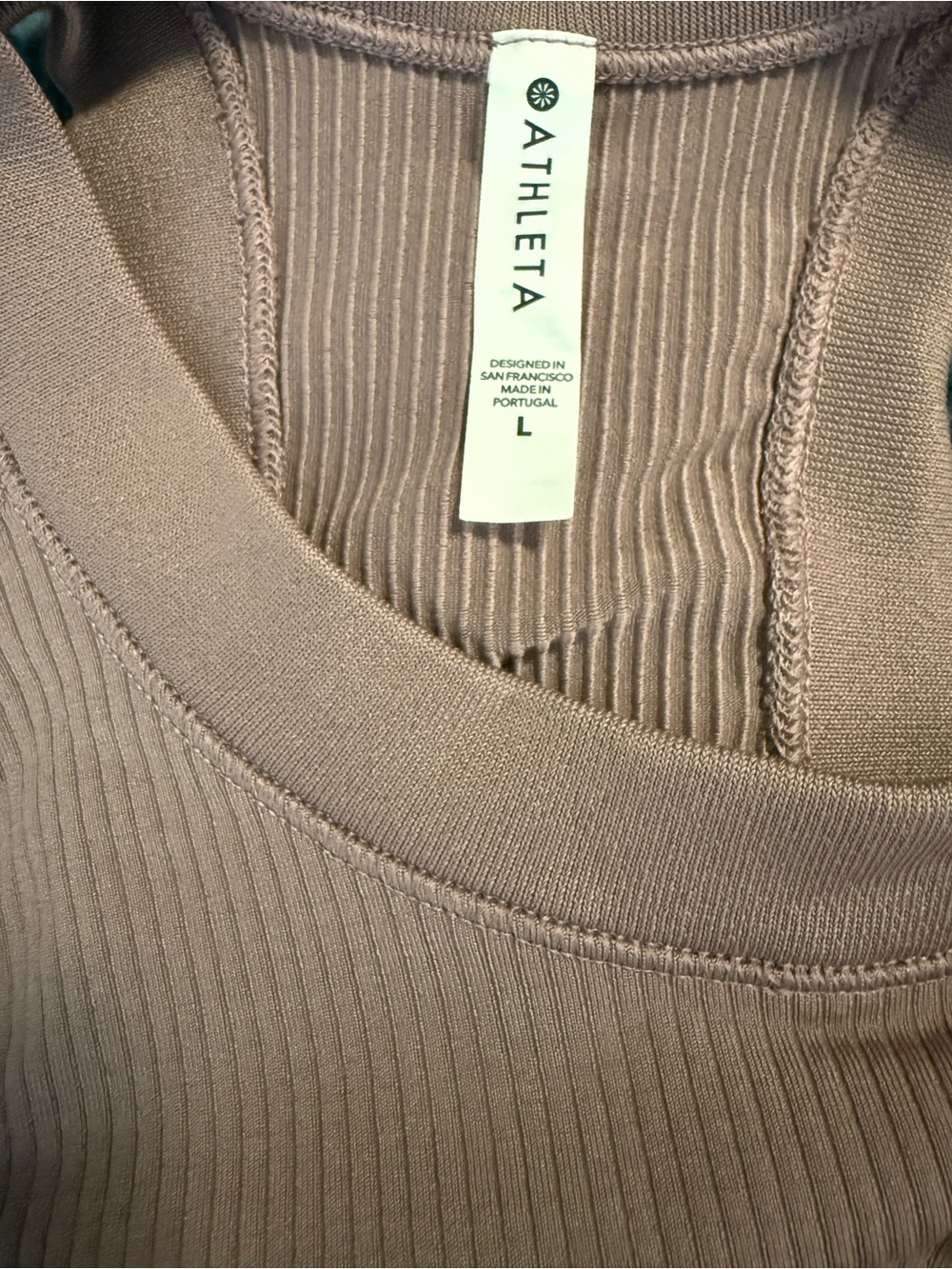 Athleta Ribbed Tank Top - Tan - Picture 3 of 3